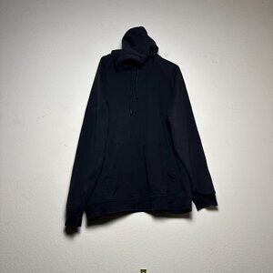 Y2K CSG Black Heavyweight Minimal Hoodie Men 3XL Casual Gymwear Tall Sweater